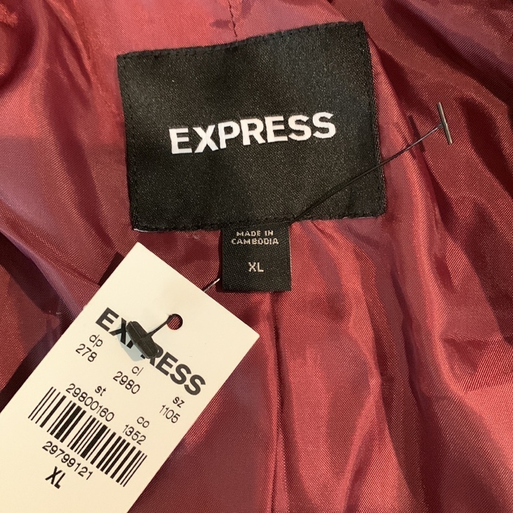 EXPRESS Burgundy Wine Moto Jacket NEW! - Picture 6 of 8